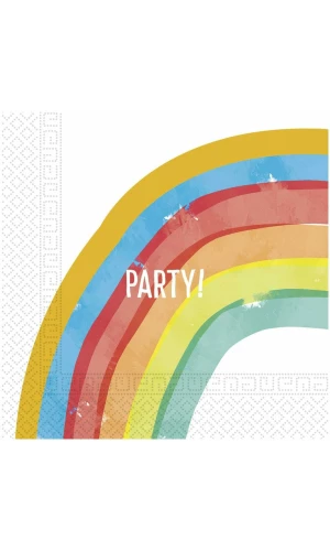 Rainbow Party Two-ply Paper Napkins 33x33cm - 20pk
