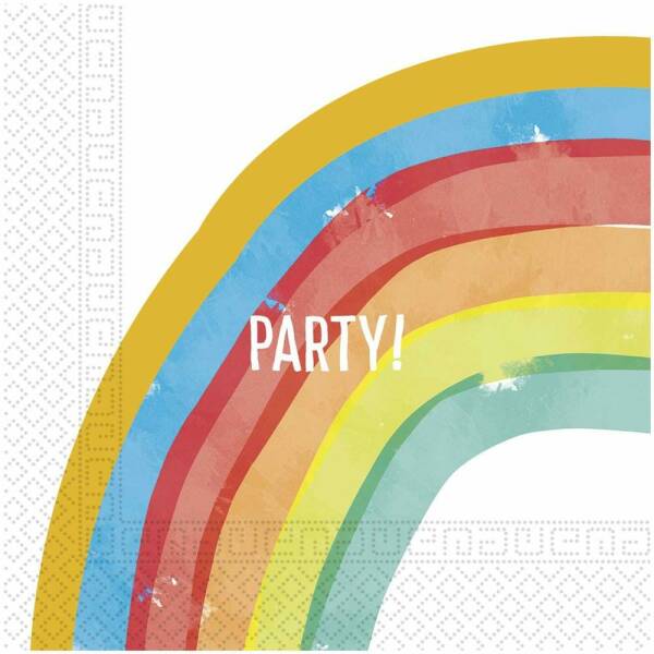 Rainbow Party Two-ply Paper Napkins 33x33cm - 20pk