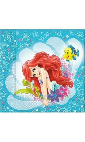Disney Princess Ariel (Little Mermaid) Napkins 33x33cm - 20pk