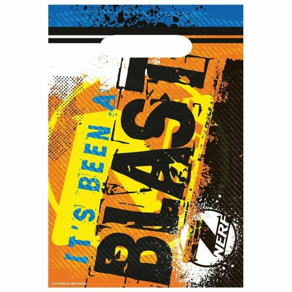 NERF Plastic Party Bags - 8pk