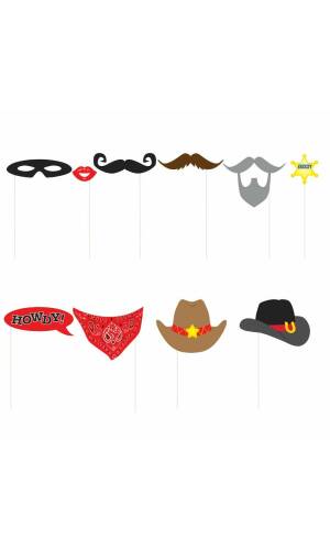 Western Photo Booth Props - 10pk