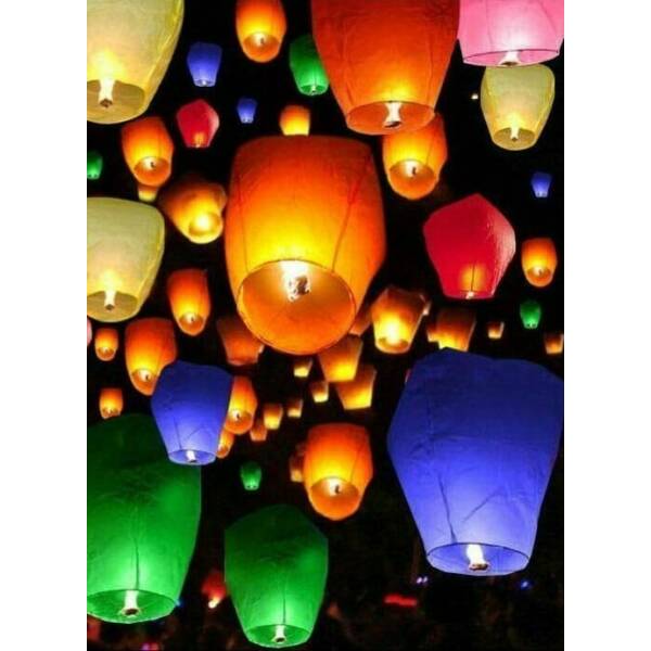 Mixed Colour Sky Lanterns - 5pk