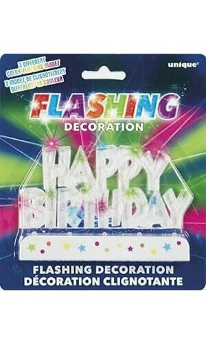 Flashing Happy Birthday Cake Decoration