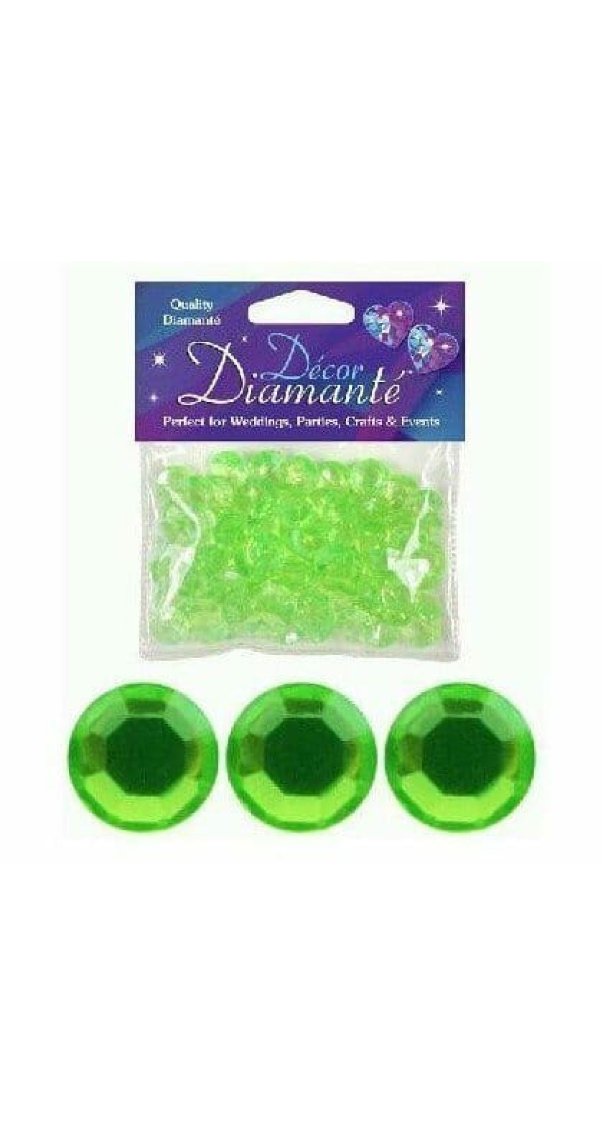 Diamante Diamonds Lime Green 12mm - 28g
