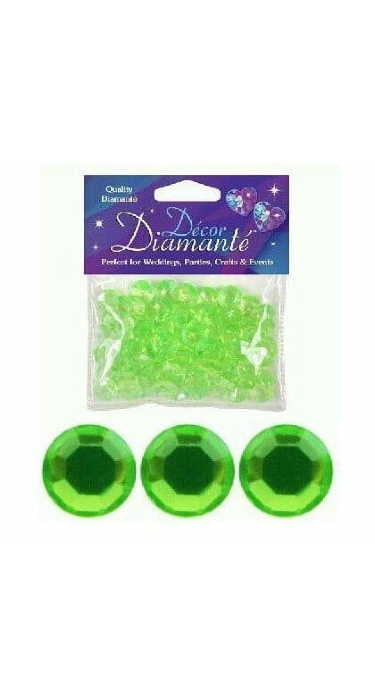 Diamante Diamonds Lime Green 12mm - 28g