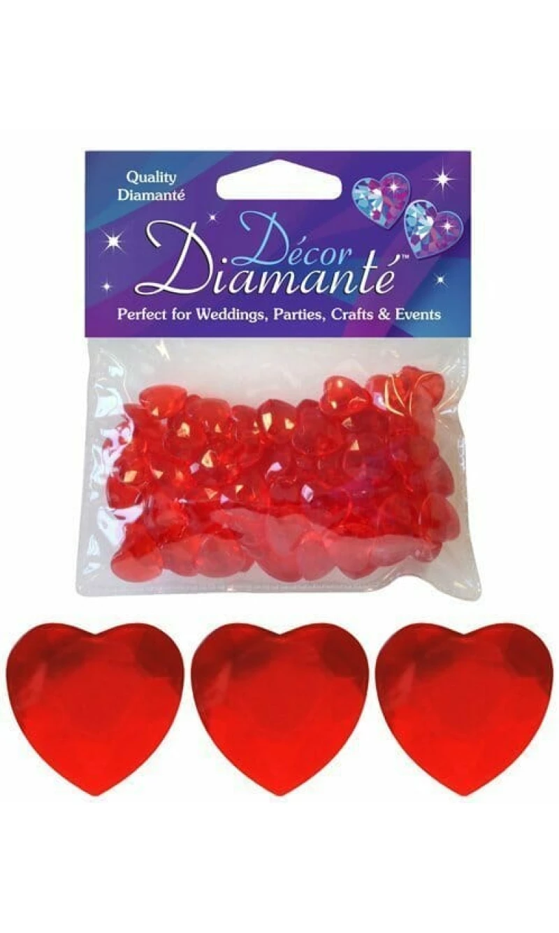 Diamante Hearts Red 12mm - 28g
