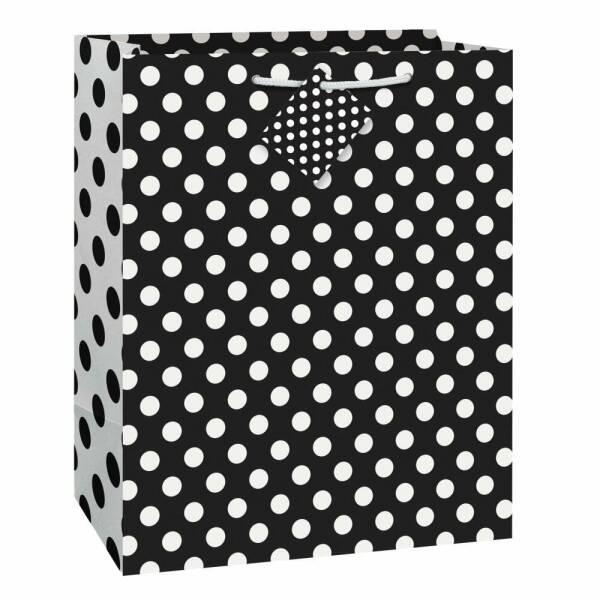 Midnight Black Dots Large Gift Bag