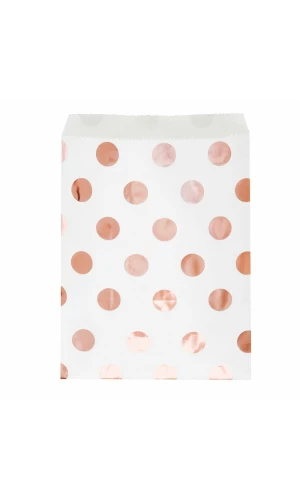 Rose Gold Dots Treat Bags - 8pk