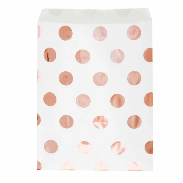 Rose Gold Dots Treat Bags - 8pk