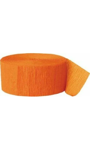 Crepe Streamer Orange (81ft) - 4.45cm x 24.6m