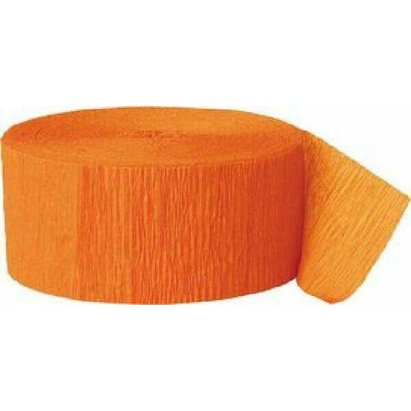 Crepe Streamer Orange (81ft) - 4.45cm x 24.6m