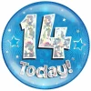 Jumbo Badge -  14 Today Holographic Oaktree Blue - 15cm