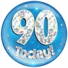 Jumbo Badge -  90 Today Holographic Oaktree Blue - 15cm