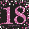 18th Pink Sparkling Celebration Napkins 33cm x 33cm - 16pk