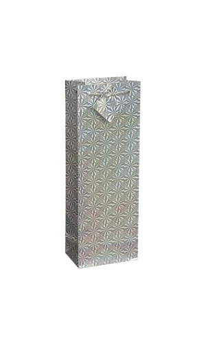 Silver Holographic Wine Gift Bag Clip Strip