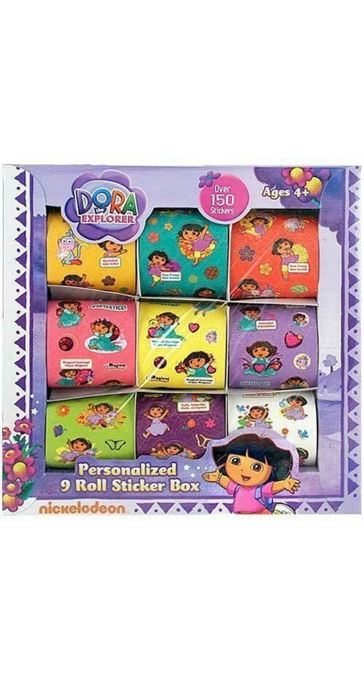 Dora the Explorer Jumbo Sticker Box 9 Rolls - Over 150 Stickers For Age 4+
