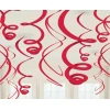 Red Hanging Swirls Decoration 55cm - 12pk