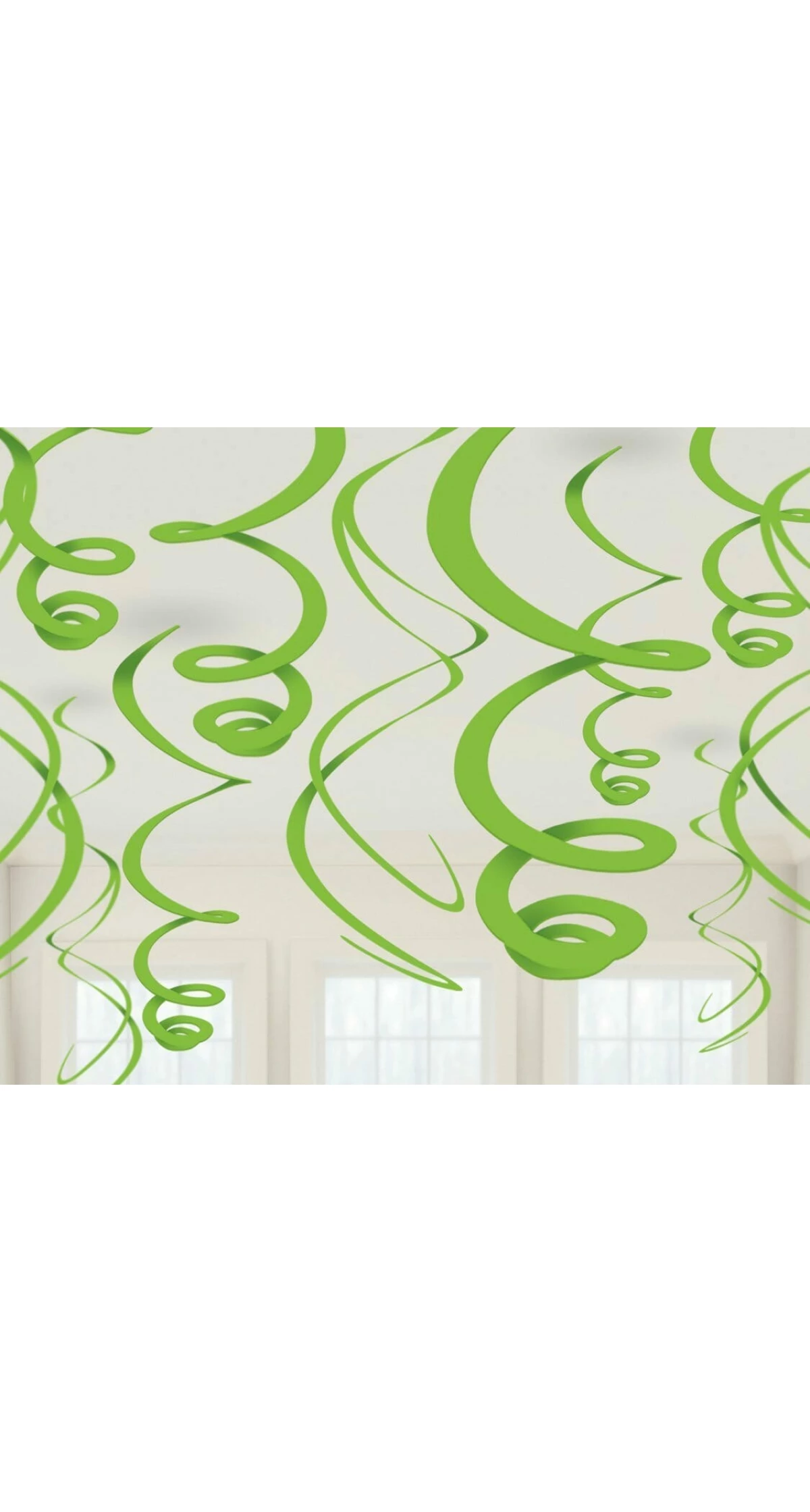 Lime Green Hanging Swirls Decoration 55.88cm - 12pk