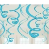 Turquoise Hanging Swirls Decoration 55cm - 12pk