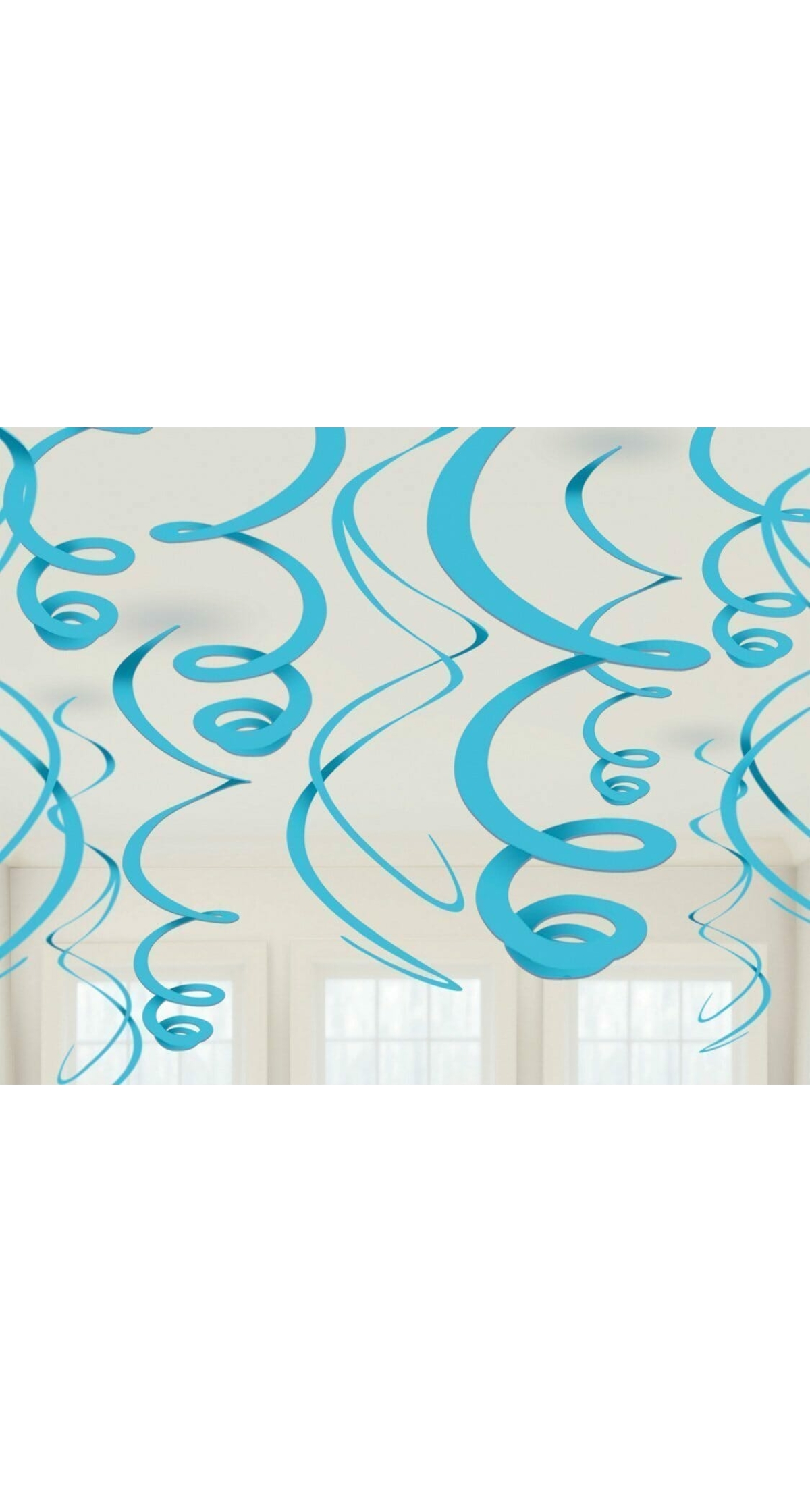 Turquoise Hanging Swirls Decoration 55cm - 12pk