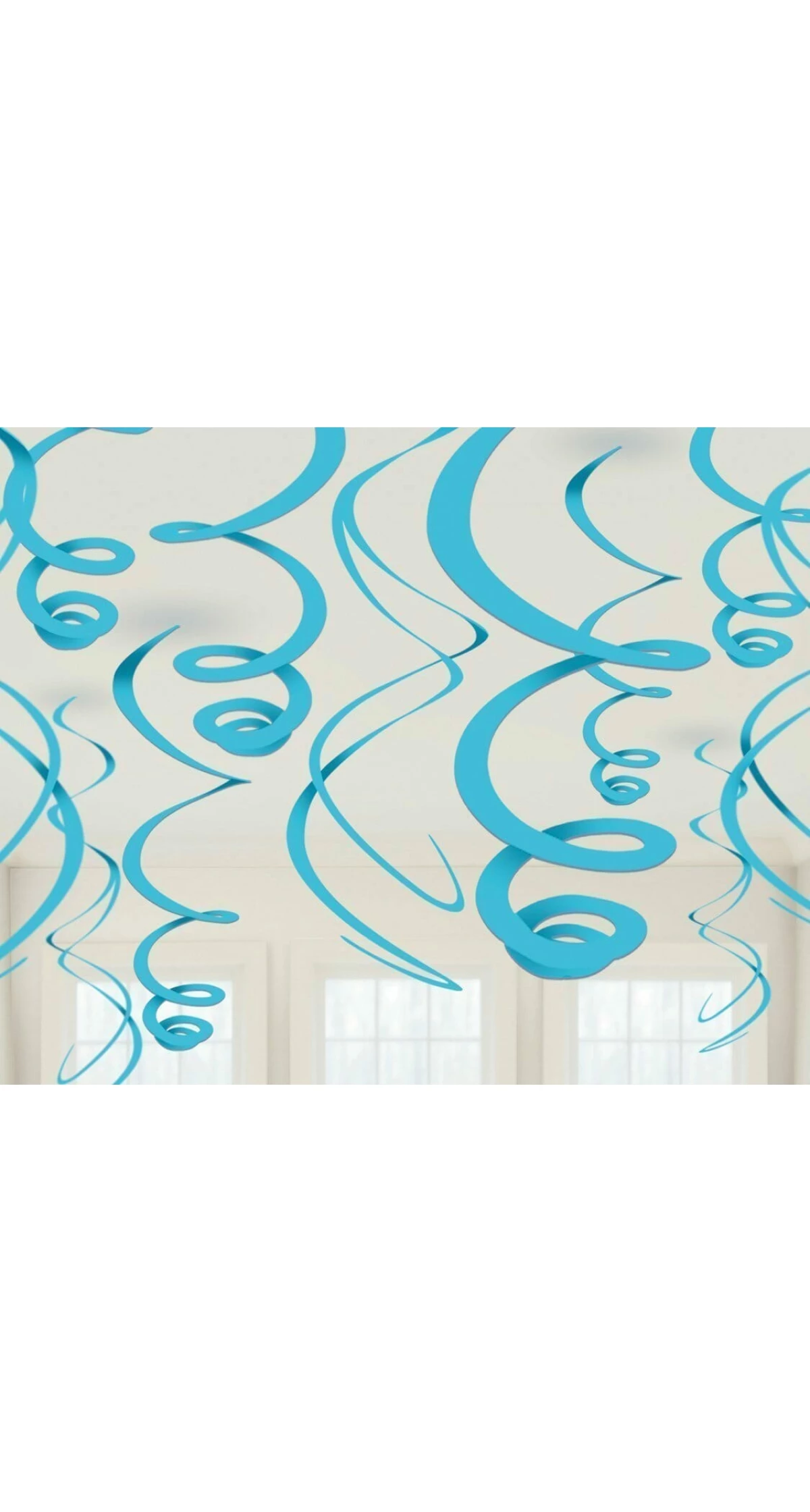 Turquoise Hanging Swirls Decoration 55cm - 12pk