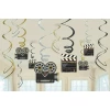 Hollywood Foil Swirl Decorations - 12pk