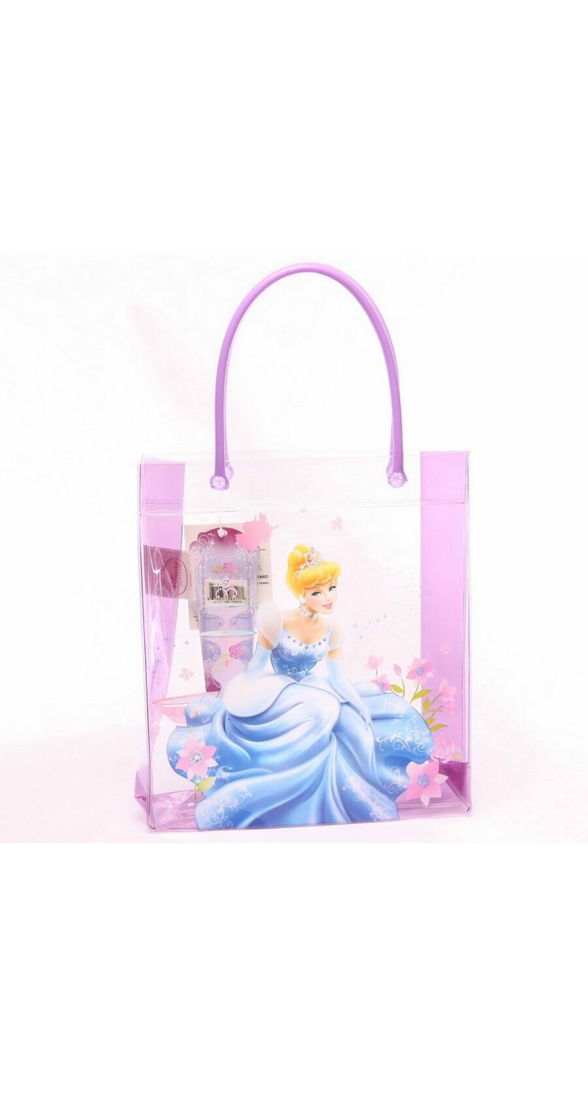 Princess Cinderella Plastic Bag with Handles - 19cm x 21cm