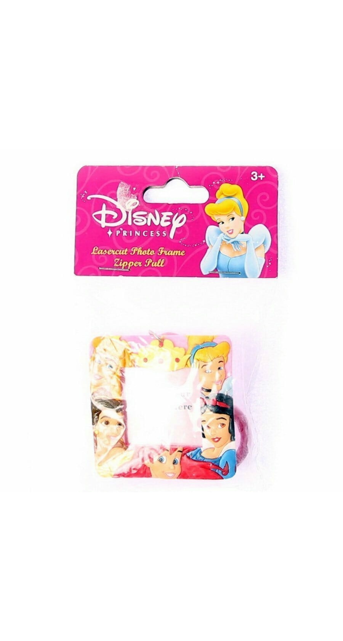 Princess Lasercut Photo Frame Zipper Pull - 5.5cm x 5.5cm