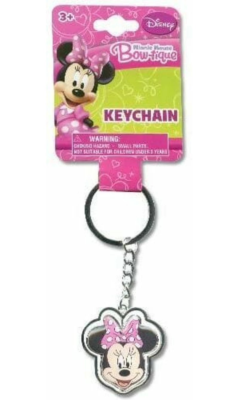 Minnie Mouse Bow-Tique Metal Spinning Keychain - 5.75" x 2.5"