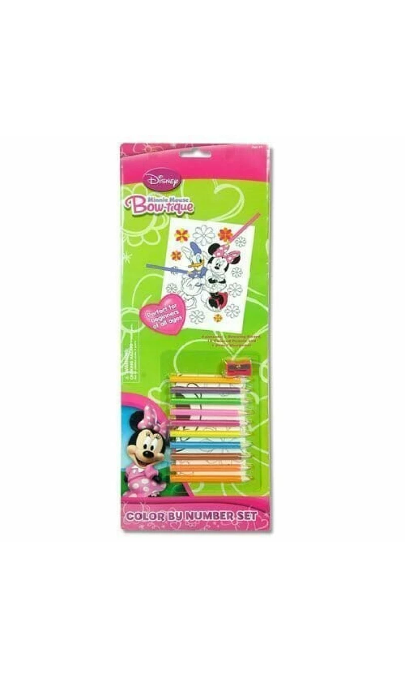 Minnie Mouse Bow-Tique Colouring by Number Set - 12pk