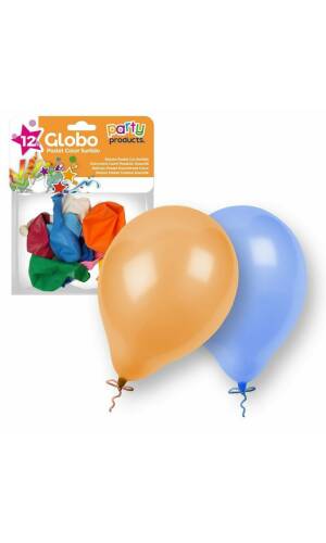 Latex Balloons 23cm (9 Inch) Pastel Balloon Assorted Colors - 12pk
