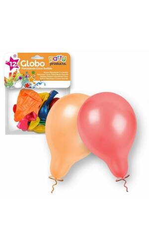Latex Balloons 23cm (9 Inch) Metallic Assorted Colors - 12pk