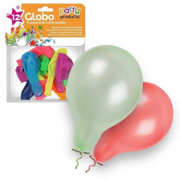 Latex Balloons 23cm (9 Inch) Crystal Assorted Colors - 12pk