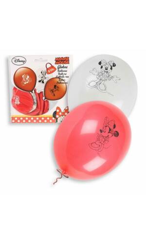 Latex Balloons 23cm (9 Inch) Minnie - 8pk