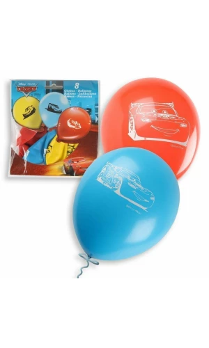Latex Balloons 23cm (9 Inch) Disney Cars - 8pk