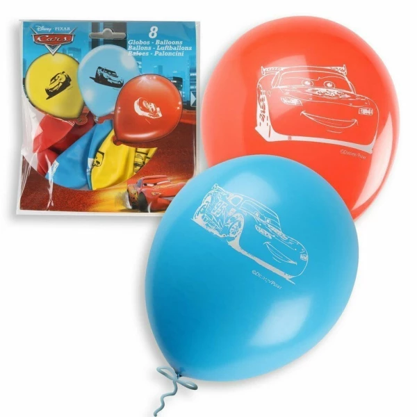 Latex Balloons 23cm (9 Inch) Disney Cars - 8pk