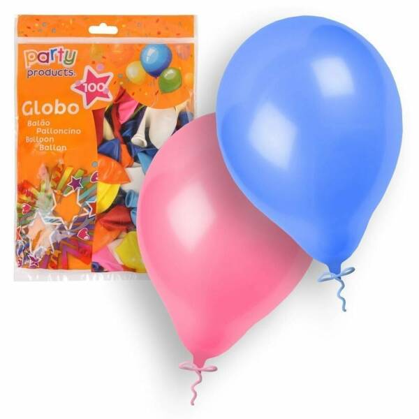 Latex Balloons 23cm (9 Inch) Metallic Assorted Colors - 100pk