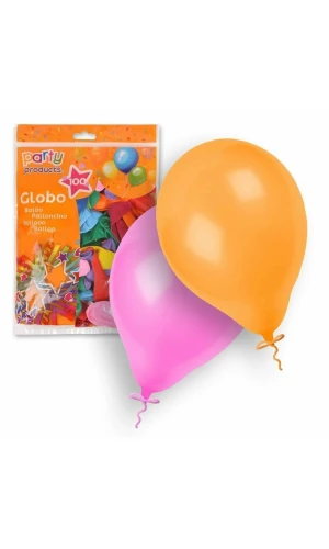 Latex Balloons 23cm (9 Inch) Crystal Assorted Colors - 100pk