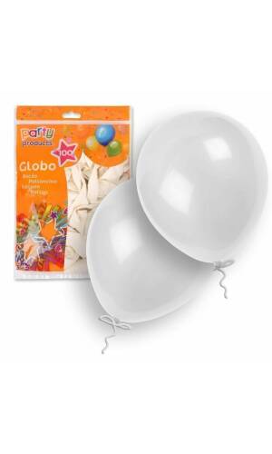 Latex Balloons 23cm (9 Inch) White - 100pk