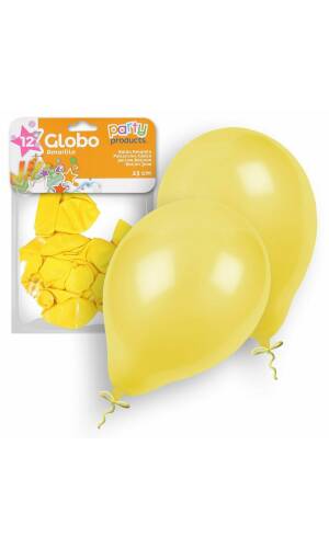 Latex Balloons 23cm (9 Inch) Yellow - 12pk