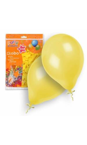 Latex Balloons 23cm (9 Inch) Yellow - 100pk