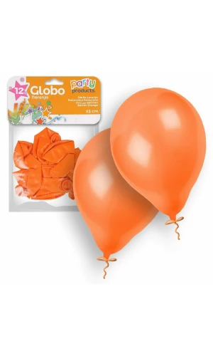 Latex Balloons 23cm (9 Inch) Orange - 12pk