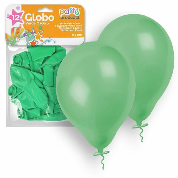 Latex Balloons 23cm (9 Inch) Olive Green - 12pk