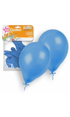 Latex Balloons 23cm (9 Inch) Blue - 12pk