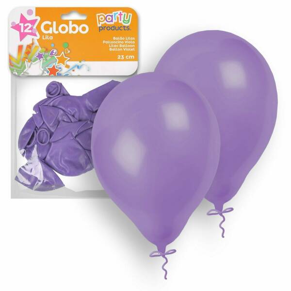 Latex Balloons 23cm (9 Inch) Lilac - 12pk