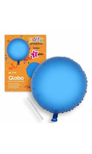 Polyamide Blue Circle Balloon + Stick 46 cm