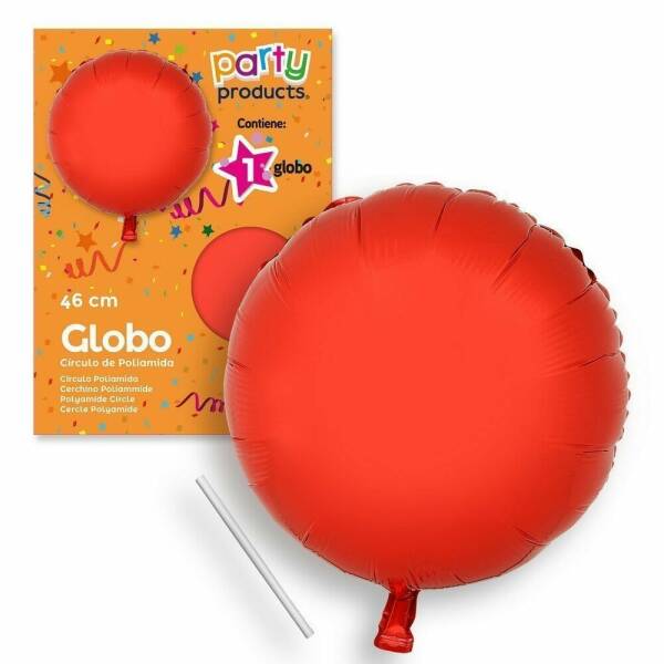 Polyamide Red Circle Balloon + Stick 46 cm