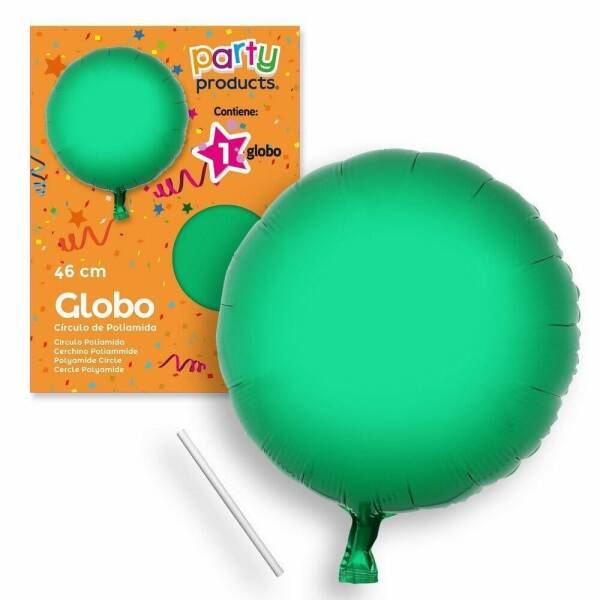 Polyamide Green Circle Balloon + Stick 46 cm
