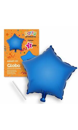 Polyamide Blue Star Balloon + Stick 49 X 46 cm