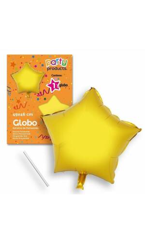 Polyamide Golden Star Balloon + Stick 49 X 46 cm